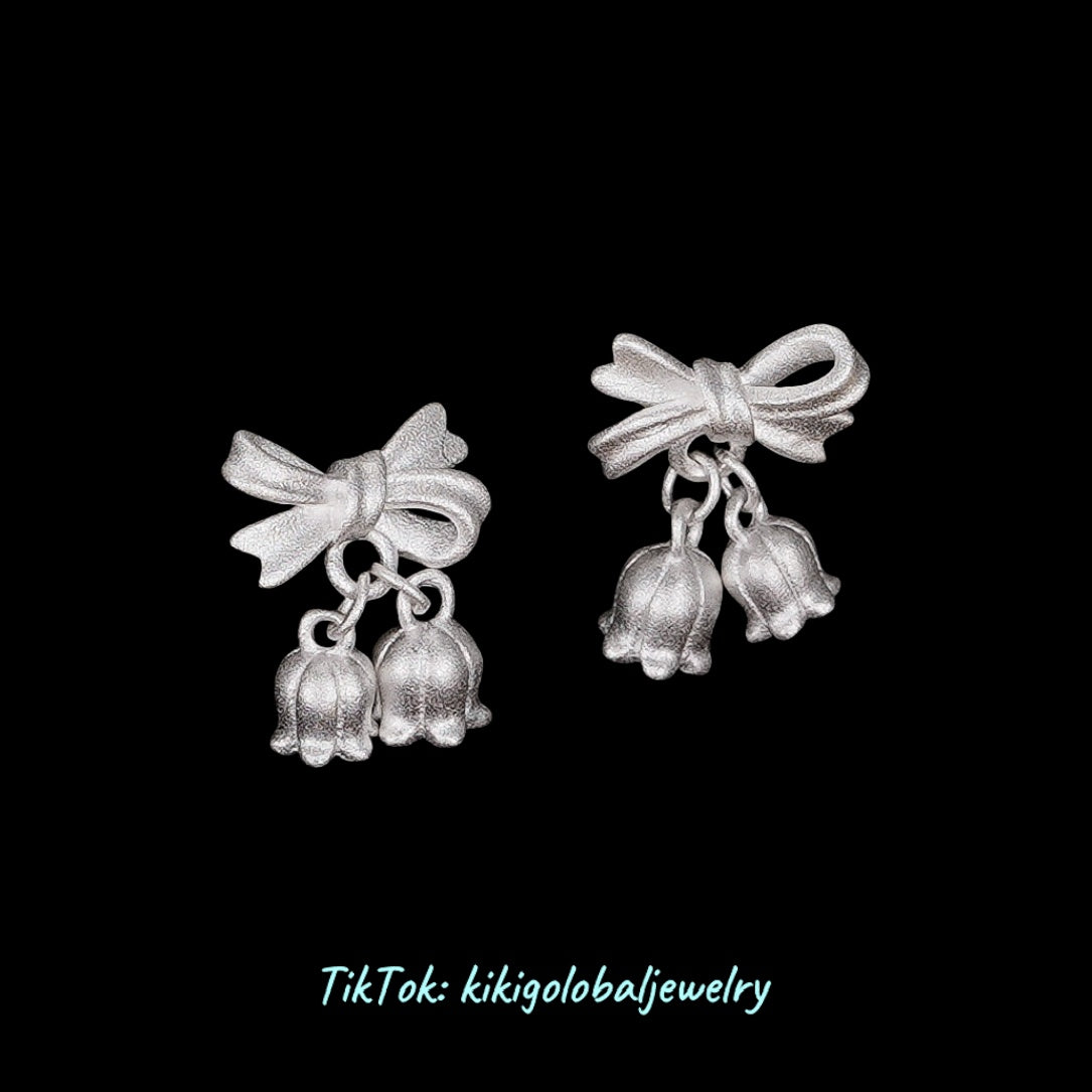 S925 Lily of the Valley Bowknot Earrings