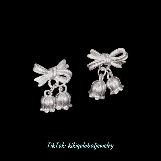 S925 Lily of the Valley Bowknot Earrings