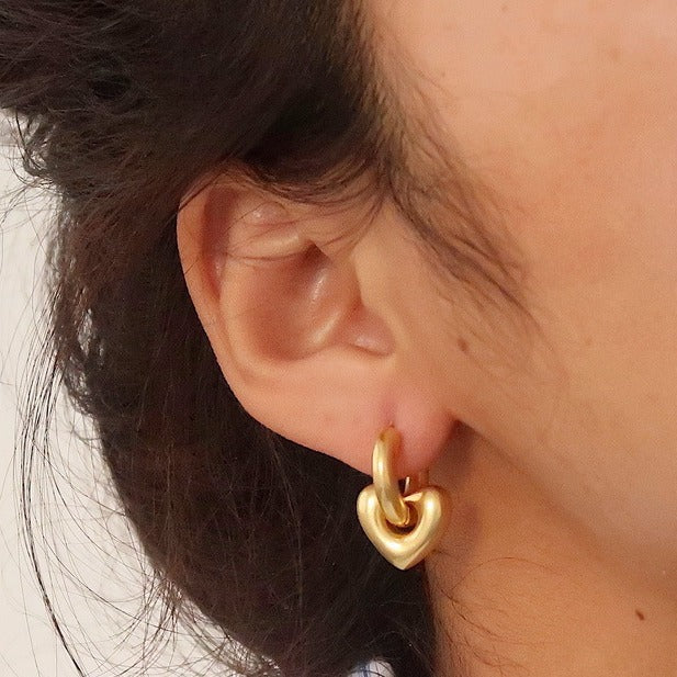 Stainless steel heart earrings