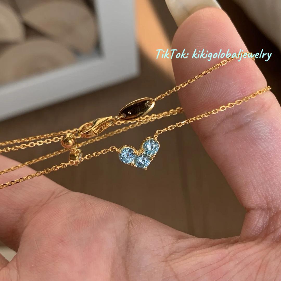 Sea Blue Heart Pendant Necklace