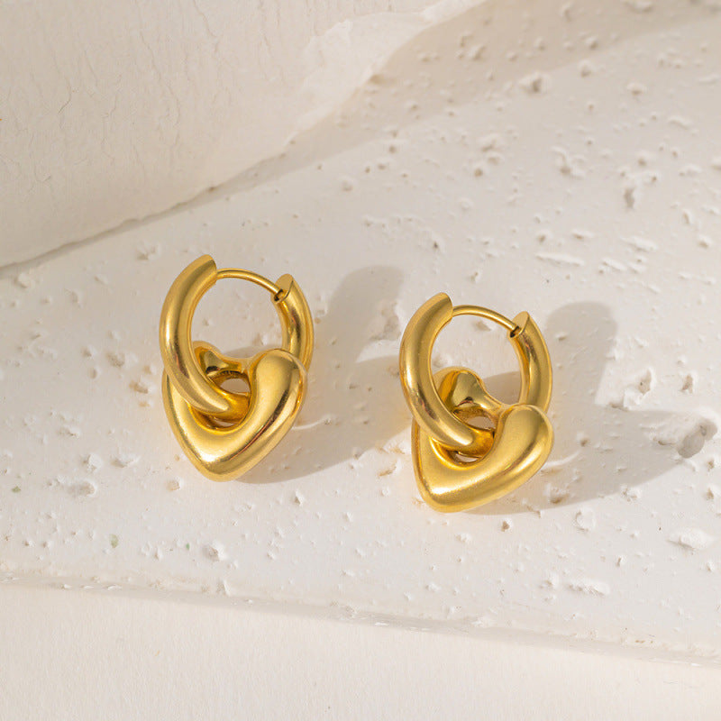 Stainless steel heart earrings