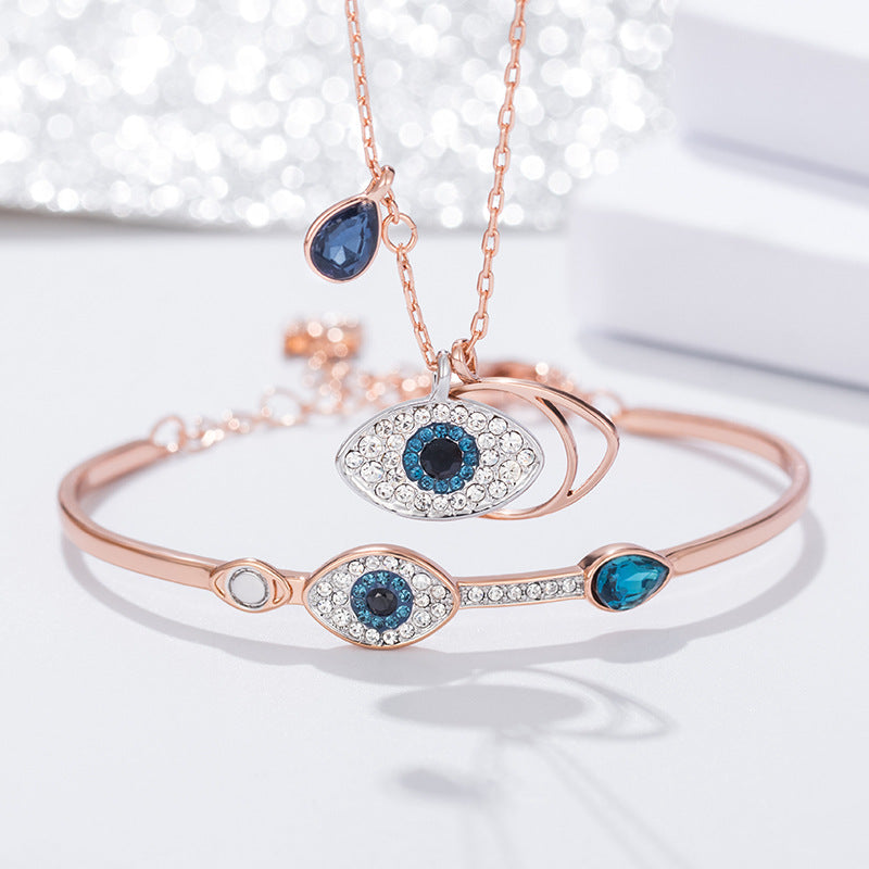 High version! Swarovski evil eye necklace