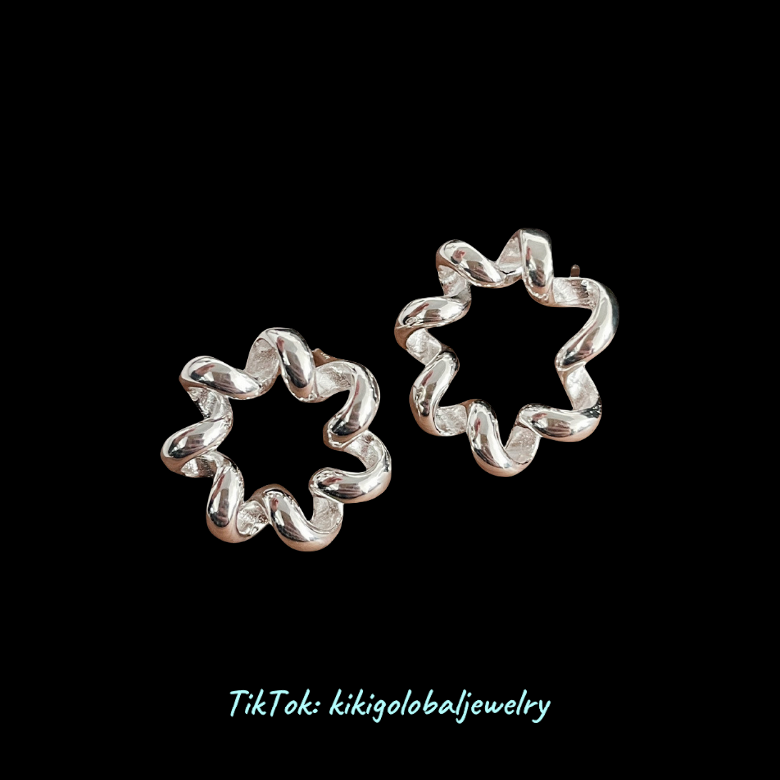 S92 sterling silver twist earrings