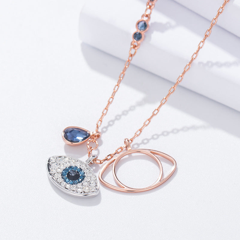 High version! Swarovski evil eye necklace