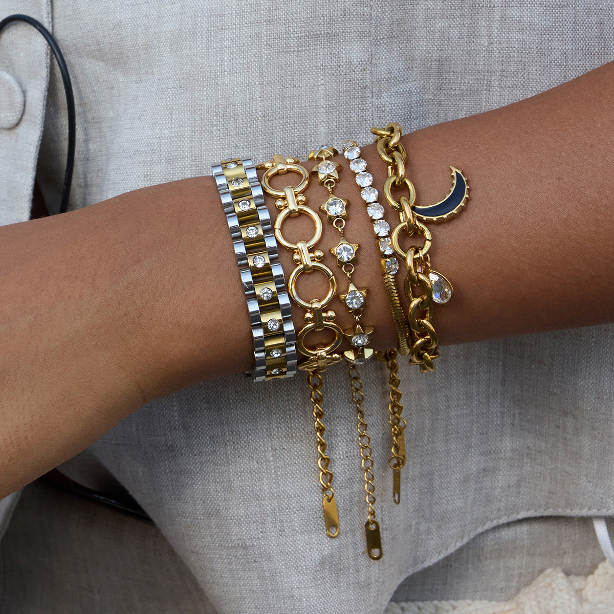 18K gold stainless steel hollow handmade chain