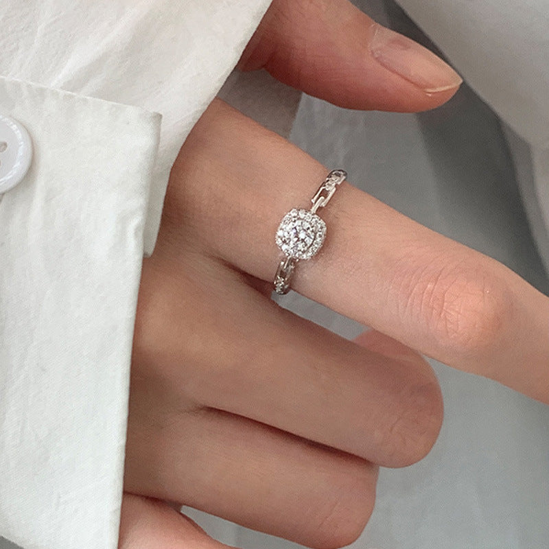 925 sterling silver small sugar cube ring