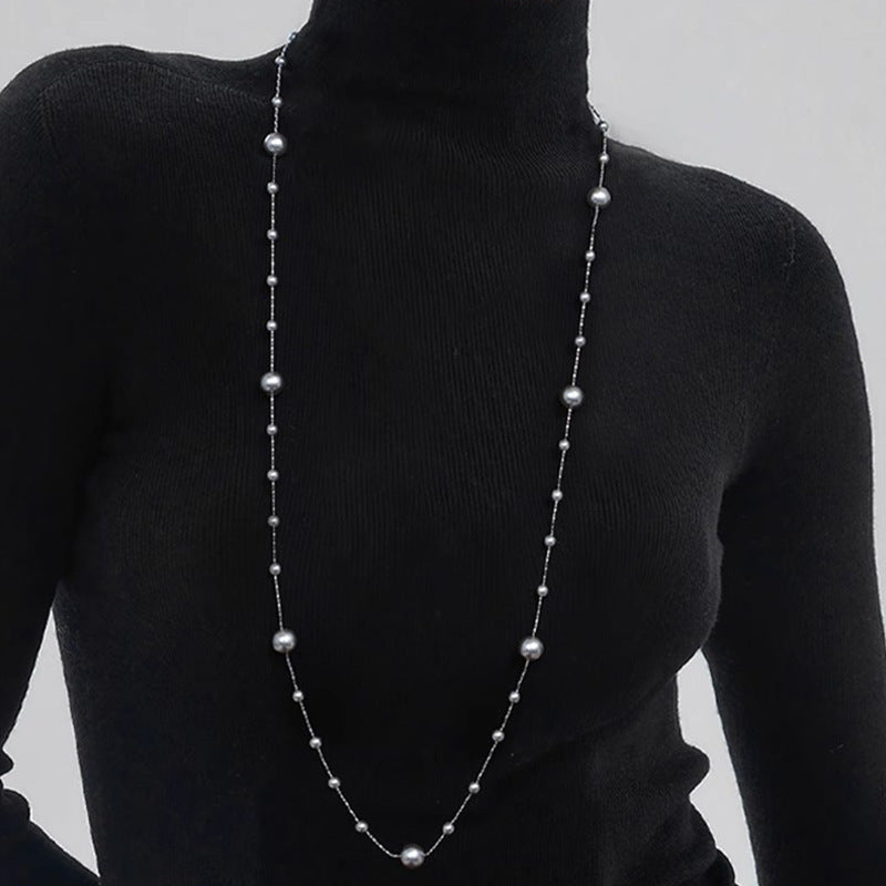 Starry Sky Long Pearl Sweater Necklace