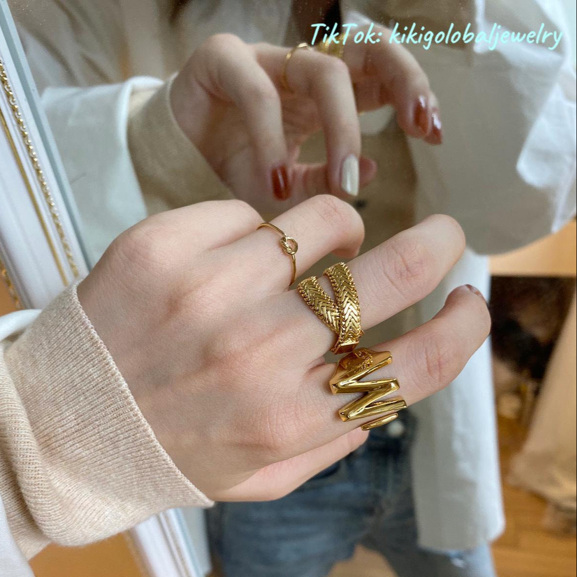Cross Snake Bone Ring