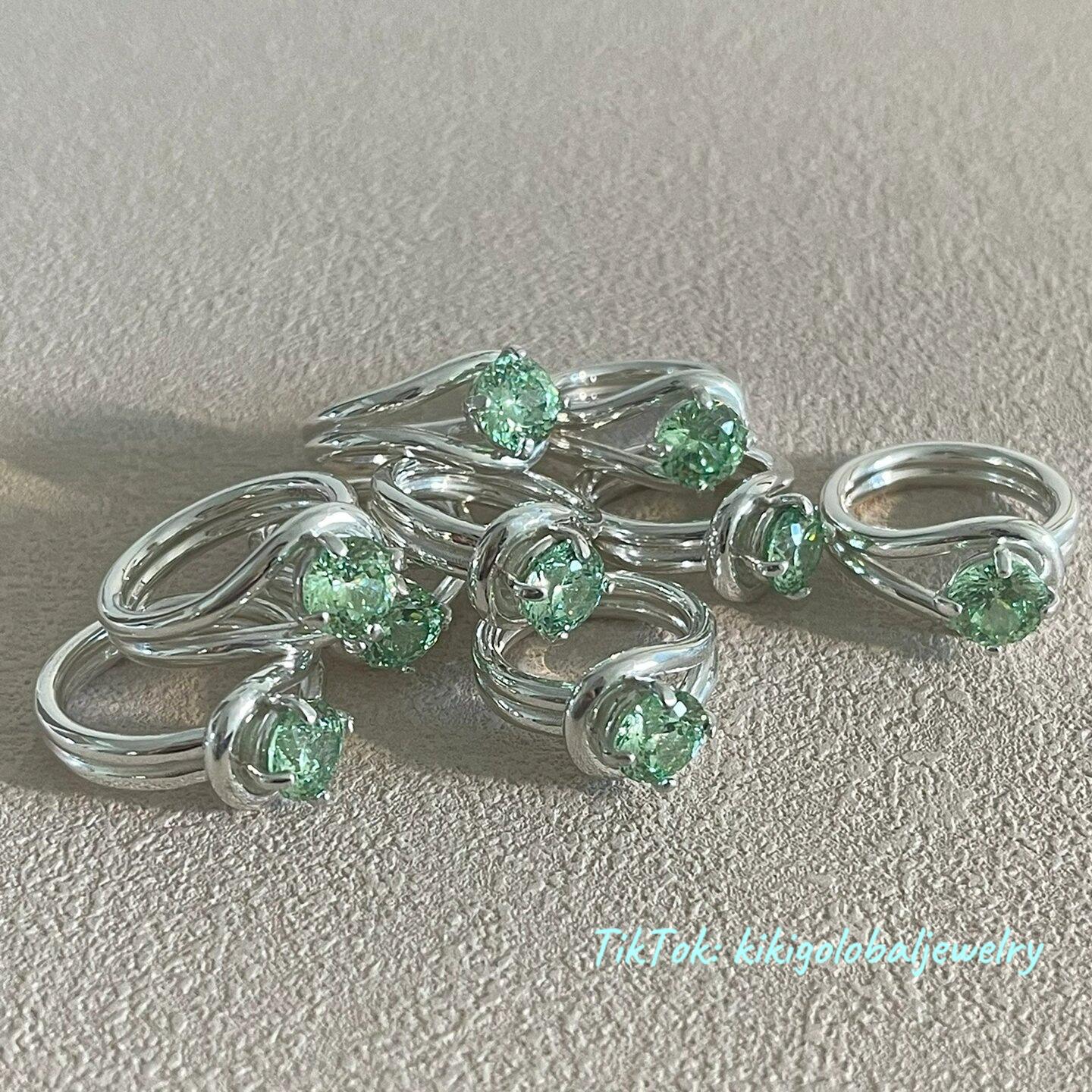 s925 knot single diamond ring