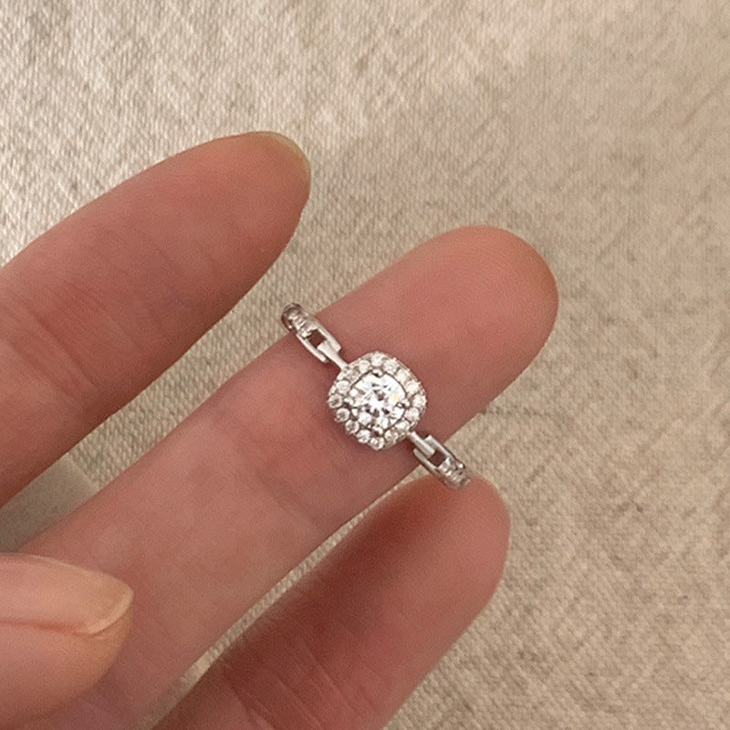925 sterling silver small sugar cube ring