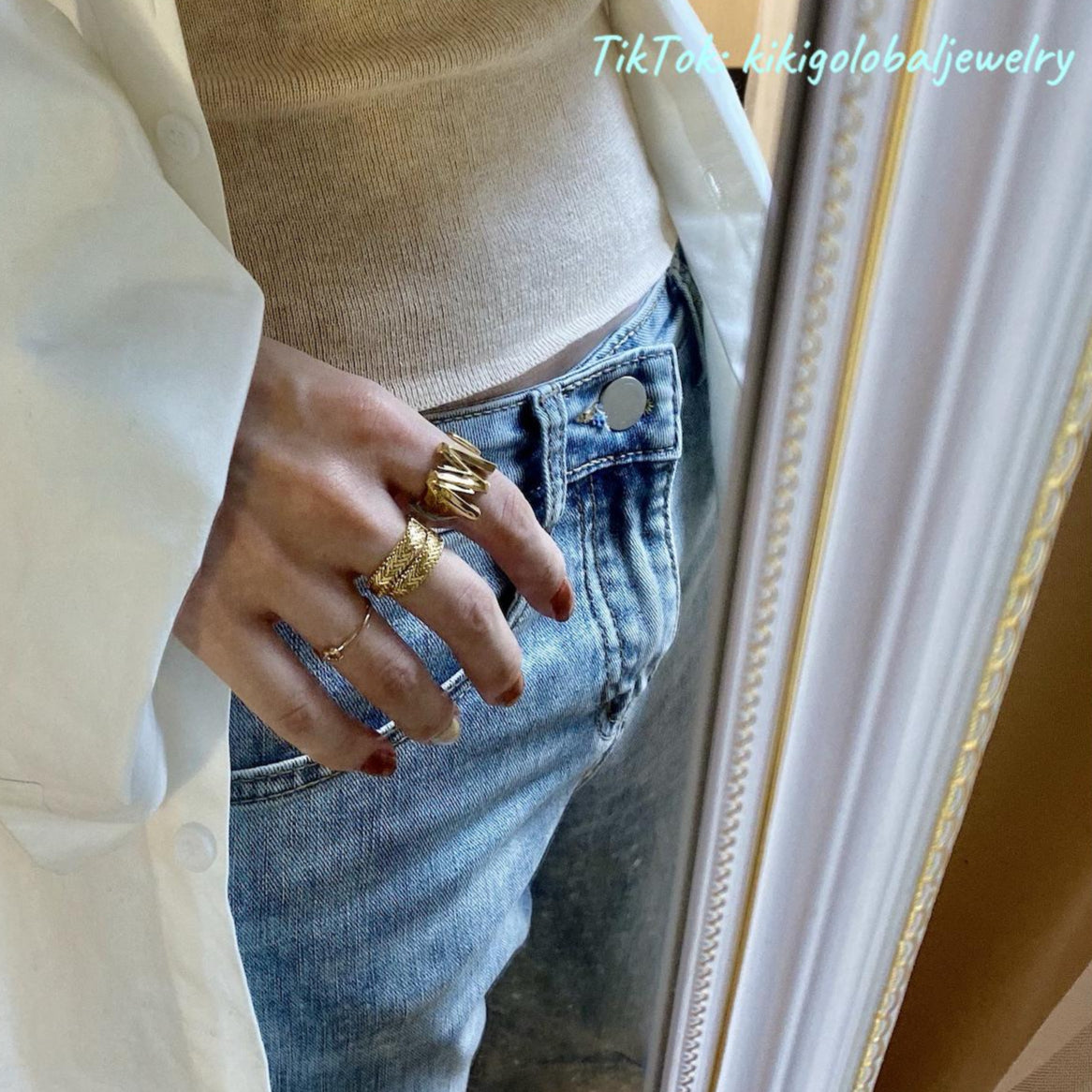 Cross Snake Bone Ring