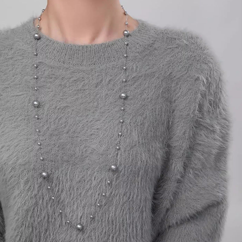 Starry Sky Long Pearl Sweater Necklace