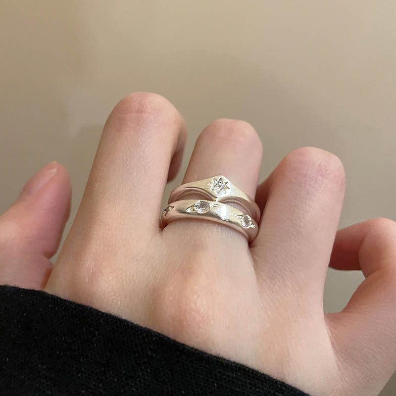 S925 silver eight-pointed star ring