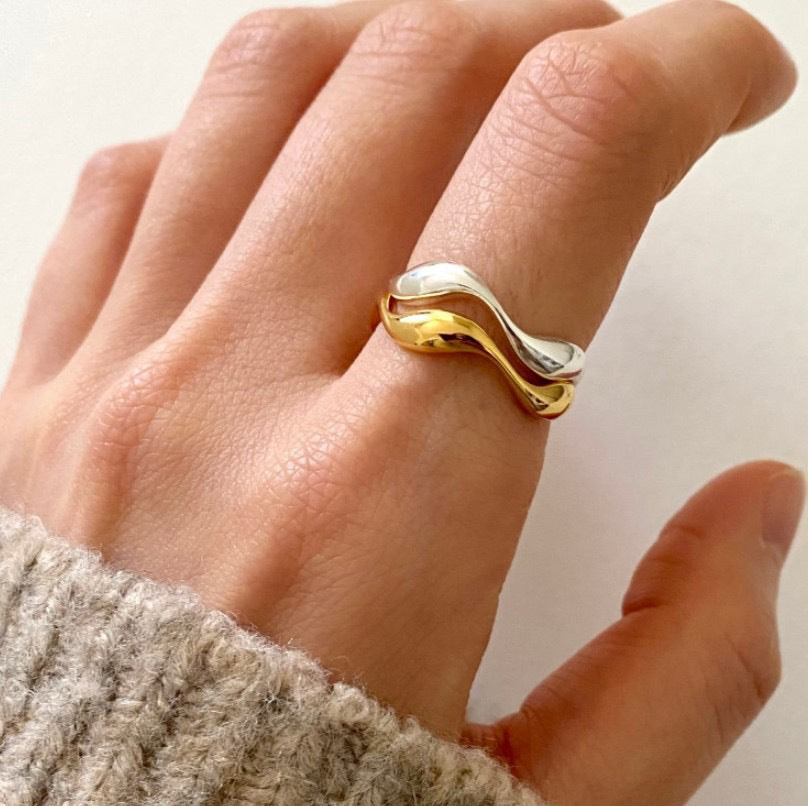 925 sterling silver wave ring