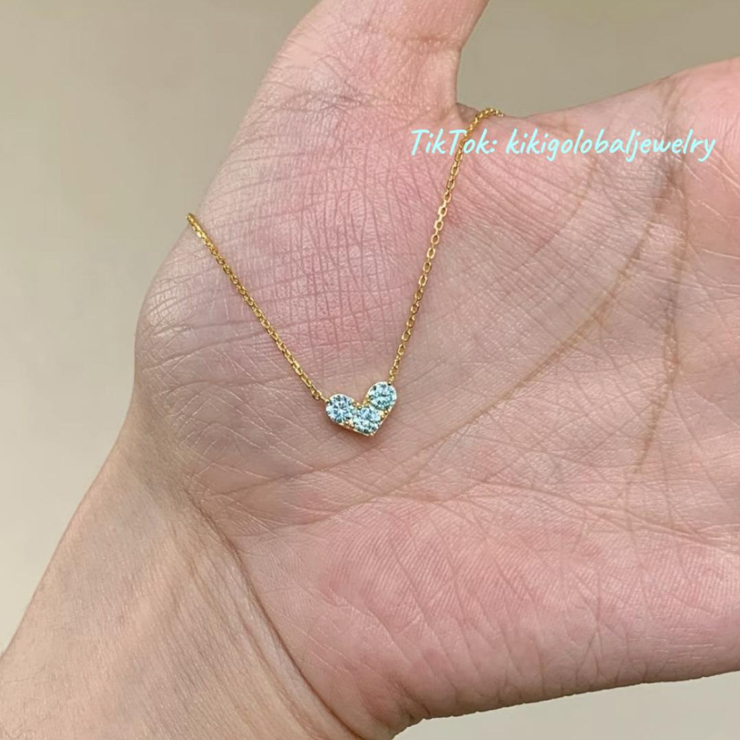 Sea Blue Heart Pendant Necklace