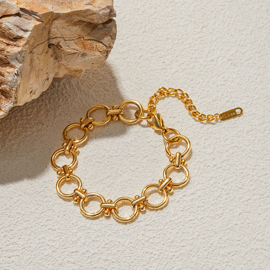 18K gold stainless steel hollow handmade chain