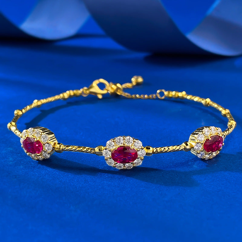 Gold ruby bracelet