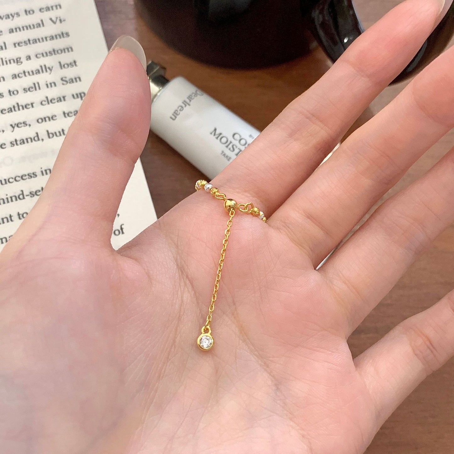 S925 silver pearl pull-out ring