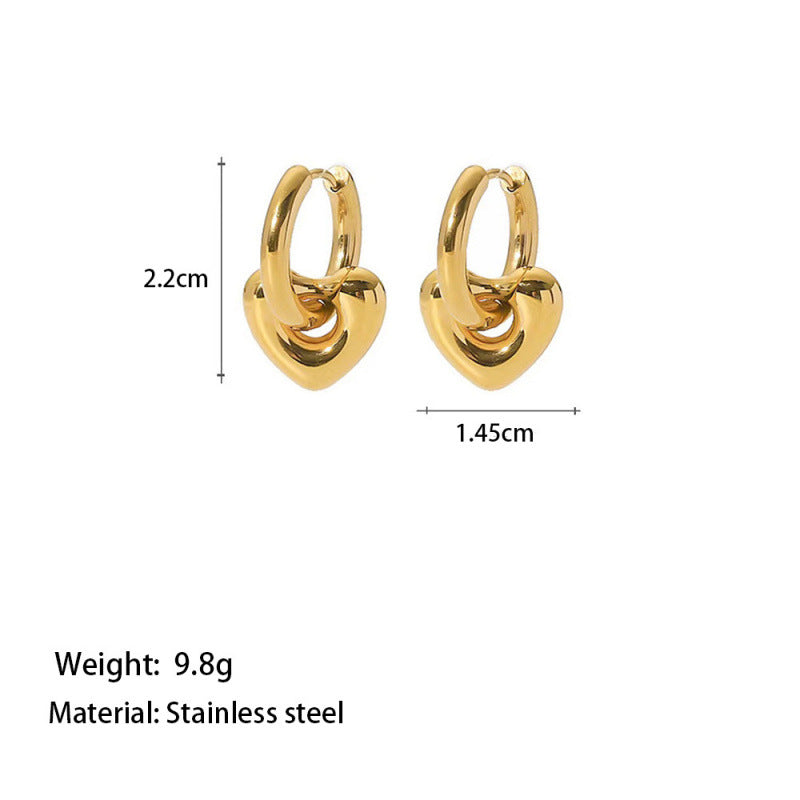 Stainless steel heart earrings