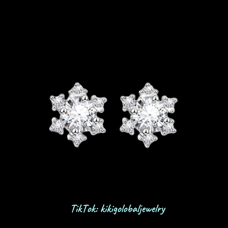 Christmas Special ~ S999 Sterling Silver Snowflake Earrings