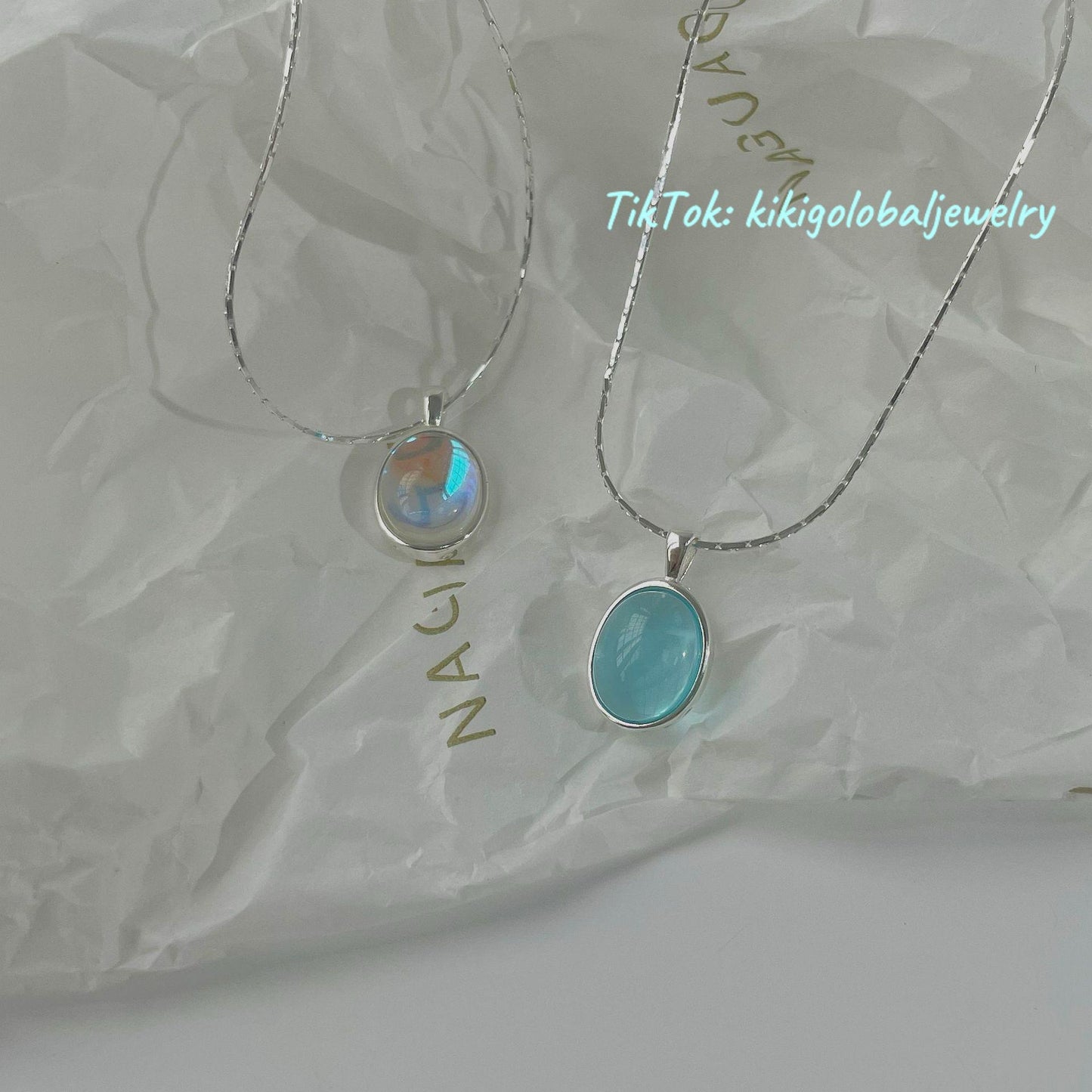 S925 sterling silver moonstone necklace