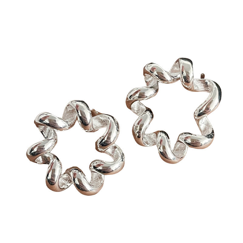 S925 sterling silver twist earrings