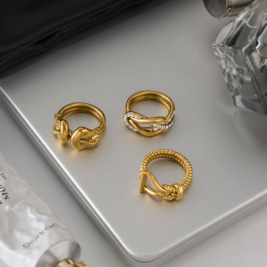 Titanium steel knot ring does not fade