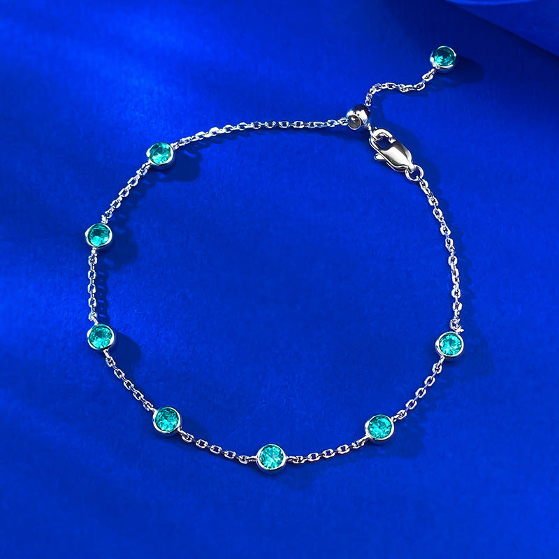 S925 silver Para color bubble bracelet