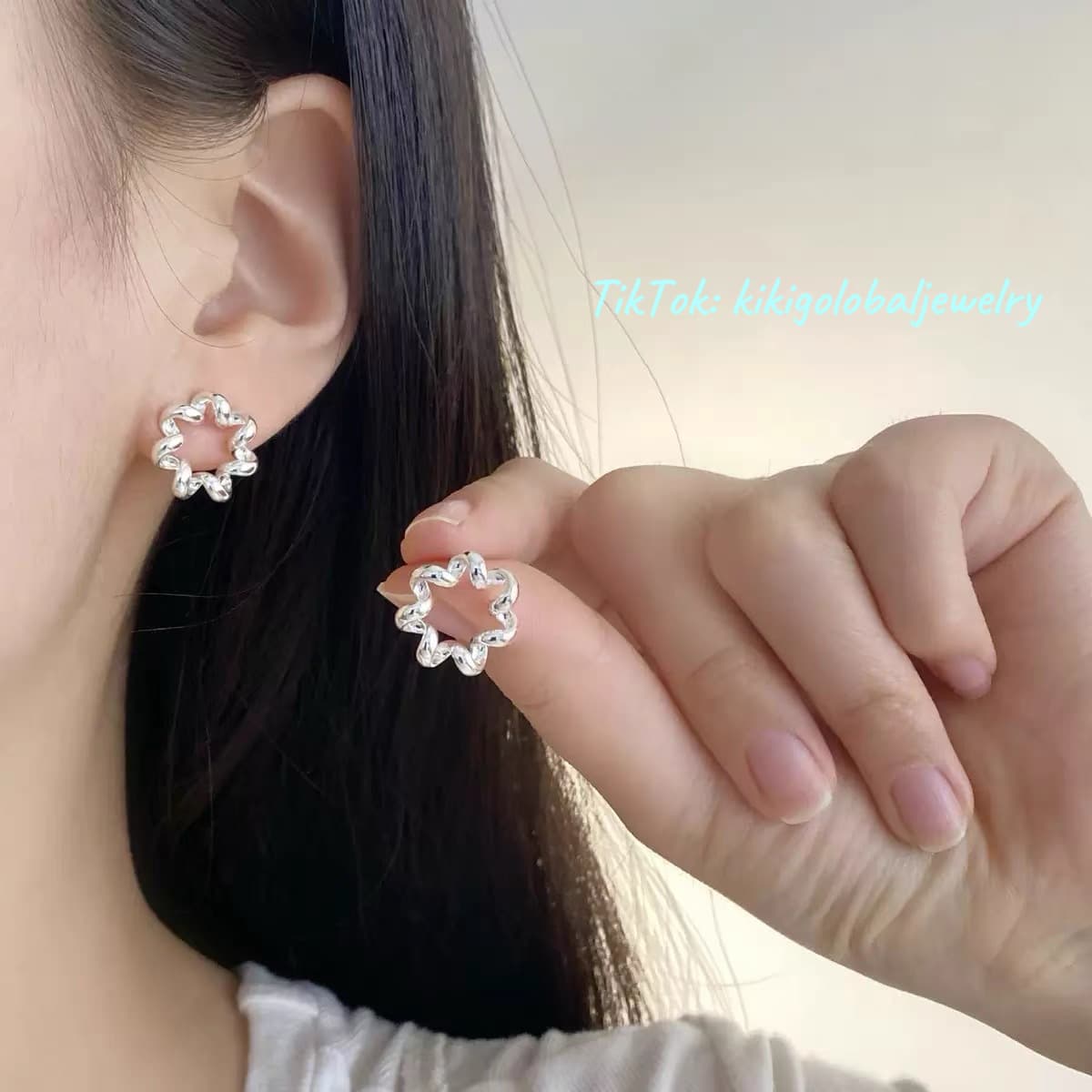 S92 sterling silver twist earrings