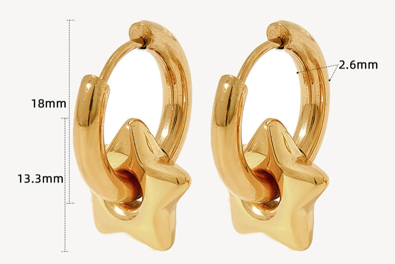 Stainless steel star earrings