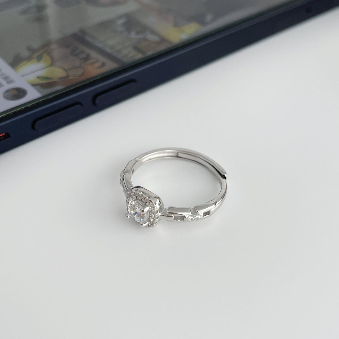925 sterling silver small sugar cube ring