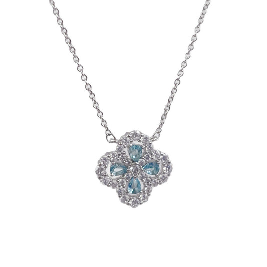 Blue Lucky Clover Necklace
