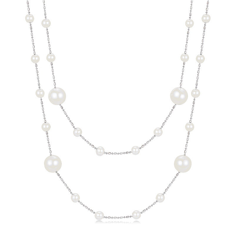 Starry Sky Long Pearl Sweater Necklace