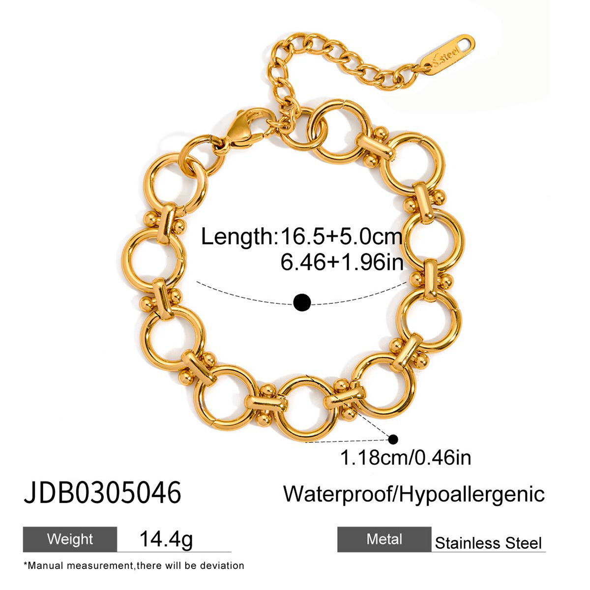 18K gold stainless steel hollow handmade chain