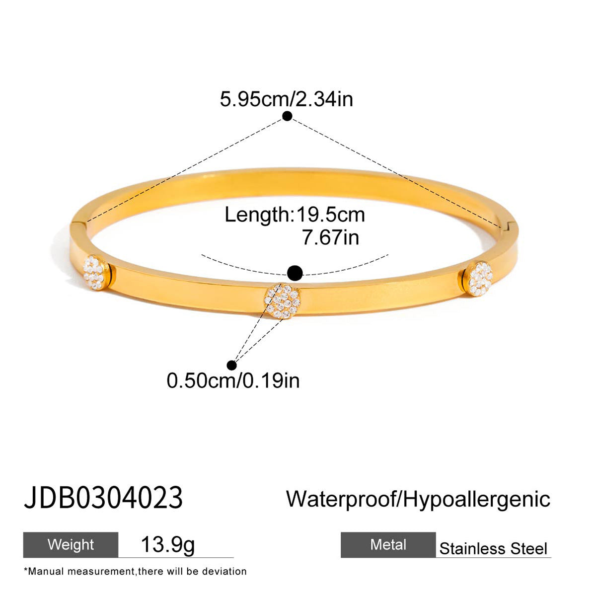 18K gold stainless steel special wave bracelet
