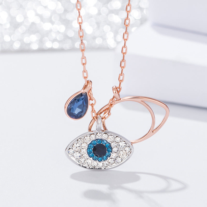 High version! Swarovski evil eye necklace
