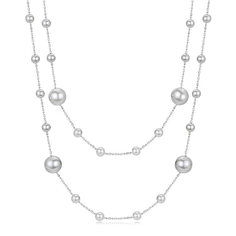 Starry Sky Long Pearl Sweater Necklace