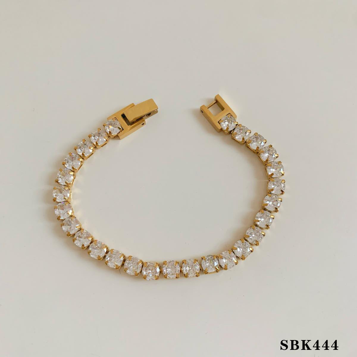 Stainless Steel Diamond Wide Strap Heart Bracelet