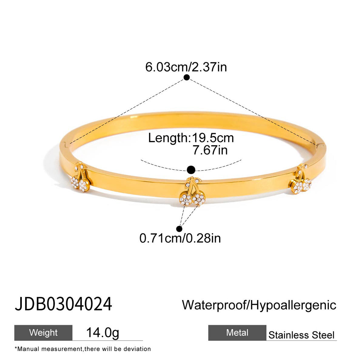 18K gold stainless steel special wave bracelet