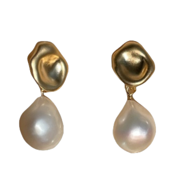 Irregular Baroque Pearl Earrings