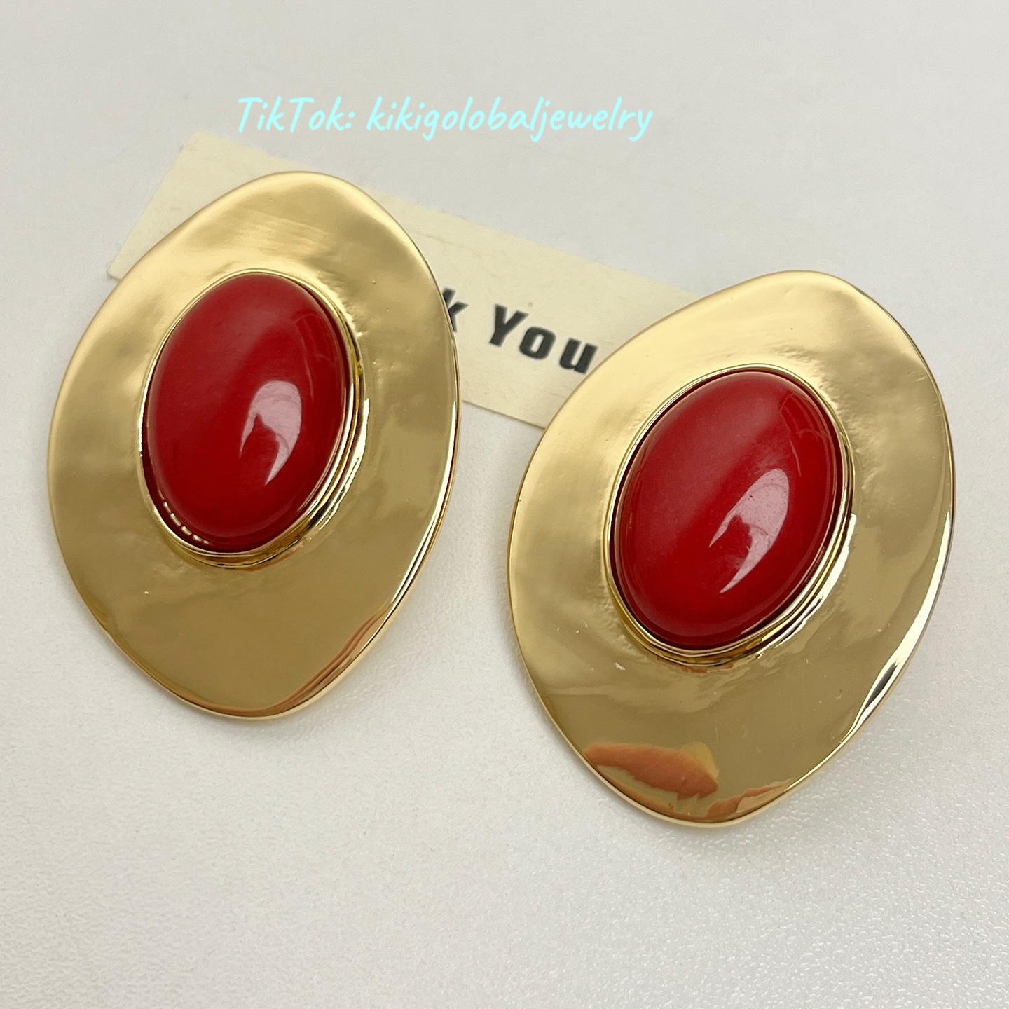 Resin titanium steel earrings