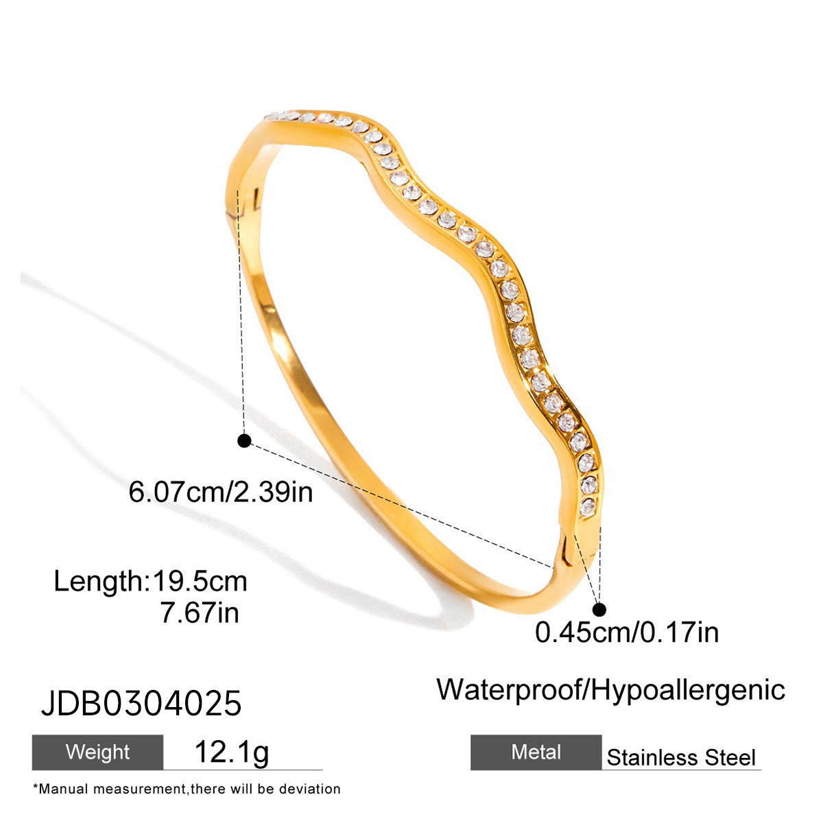 18K gold stainless steel special wave bracelet