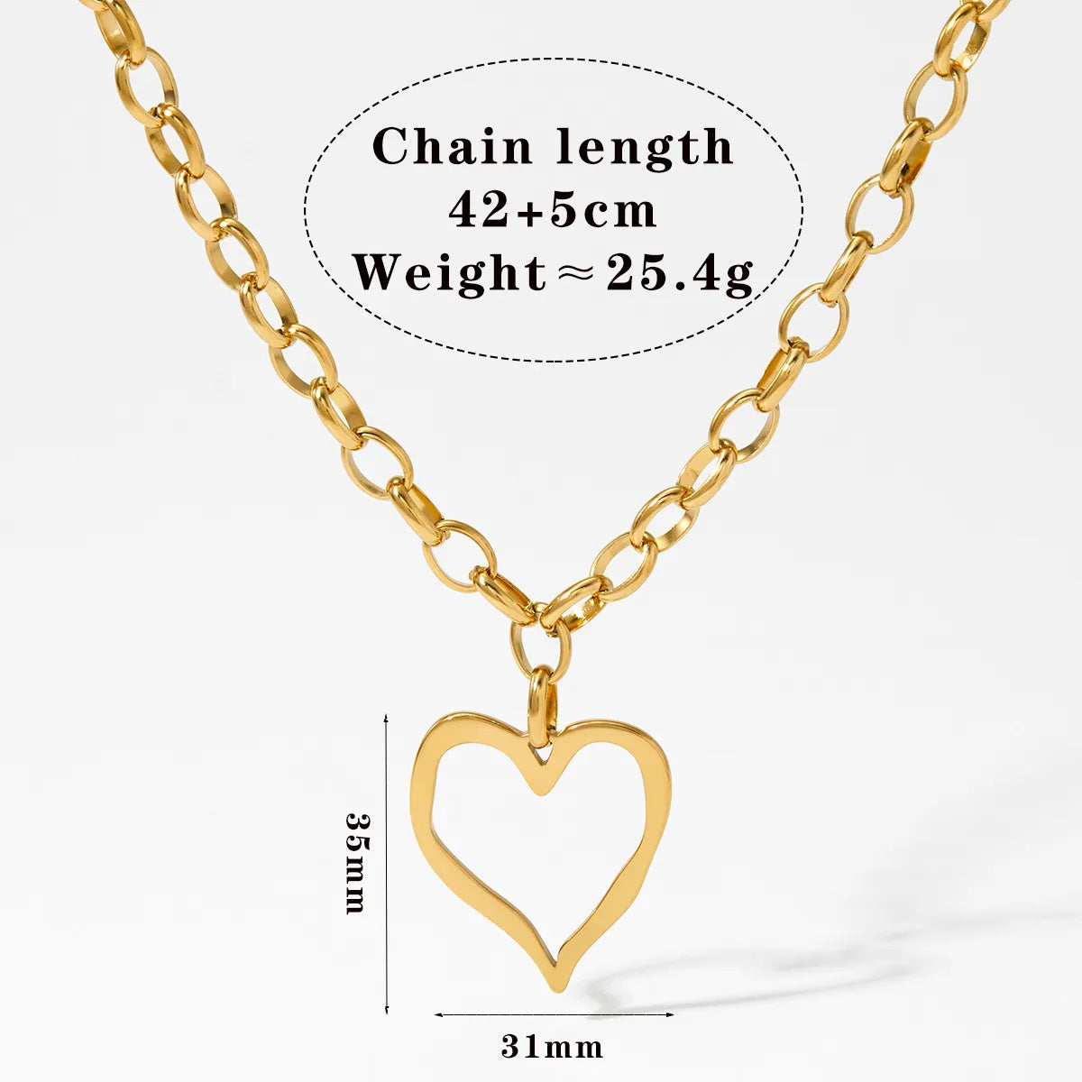 Stainless steel heart necklace