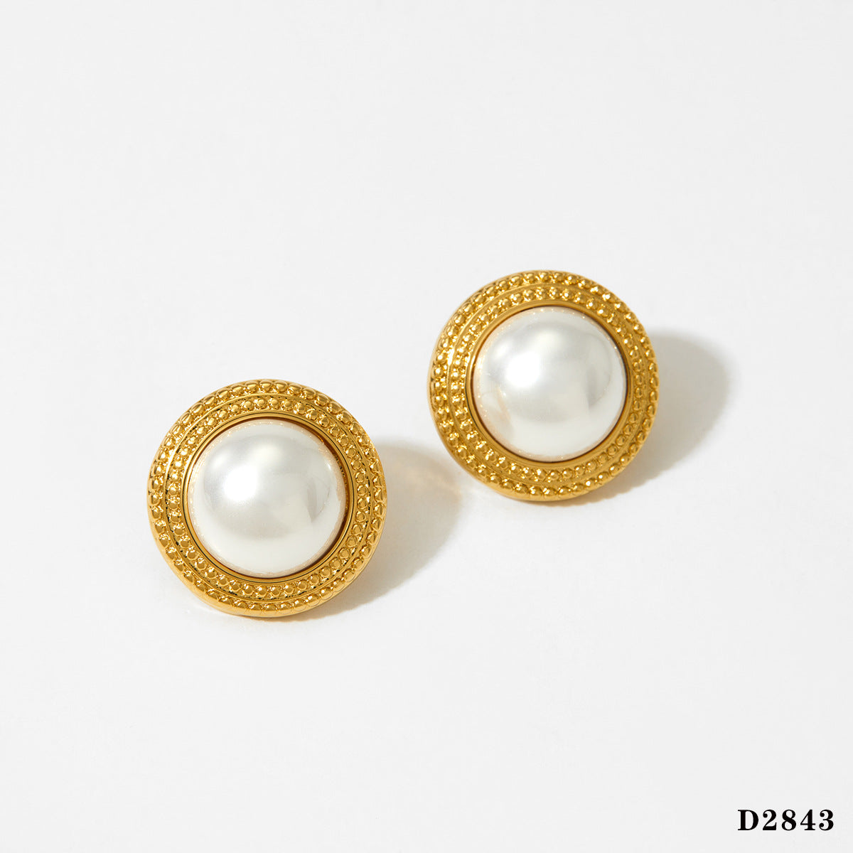 316 stainless steel heart flower pearl earrings
