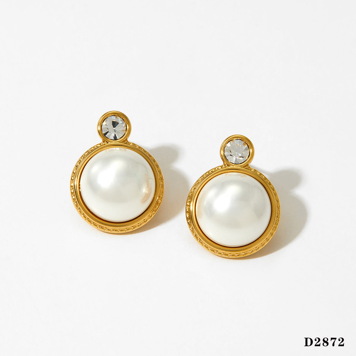 316 stainless steel heart flower pearl earrings