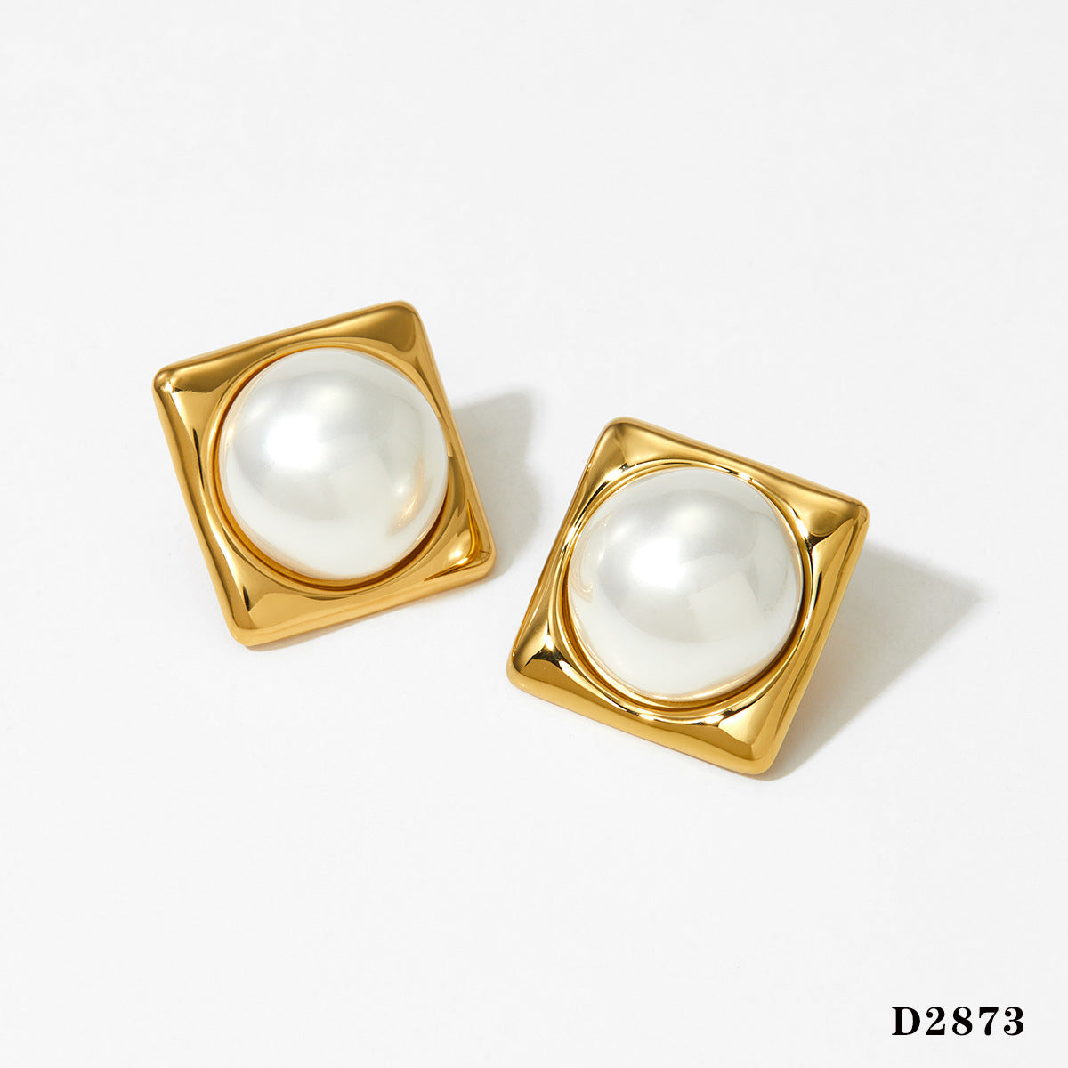 316 stainless steel heart flower pearl earrings