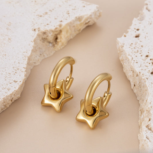Stainless steel star earrings
