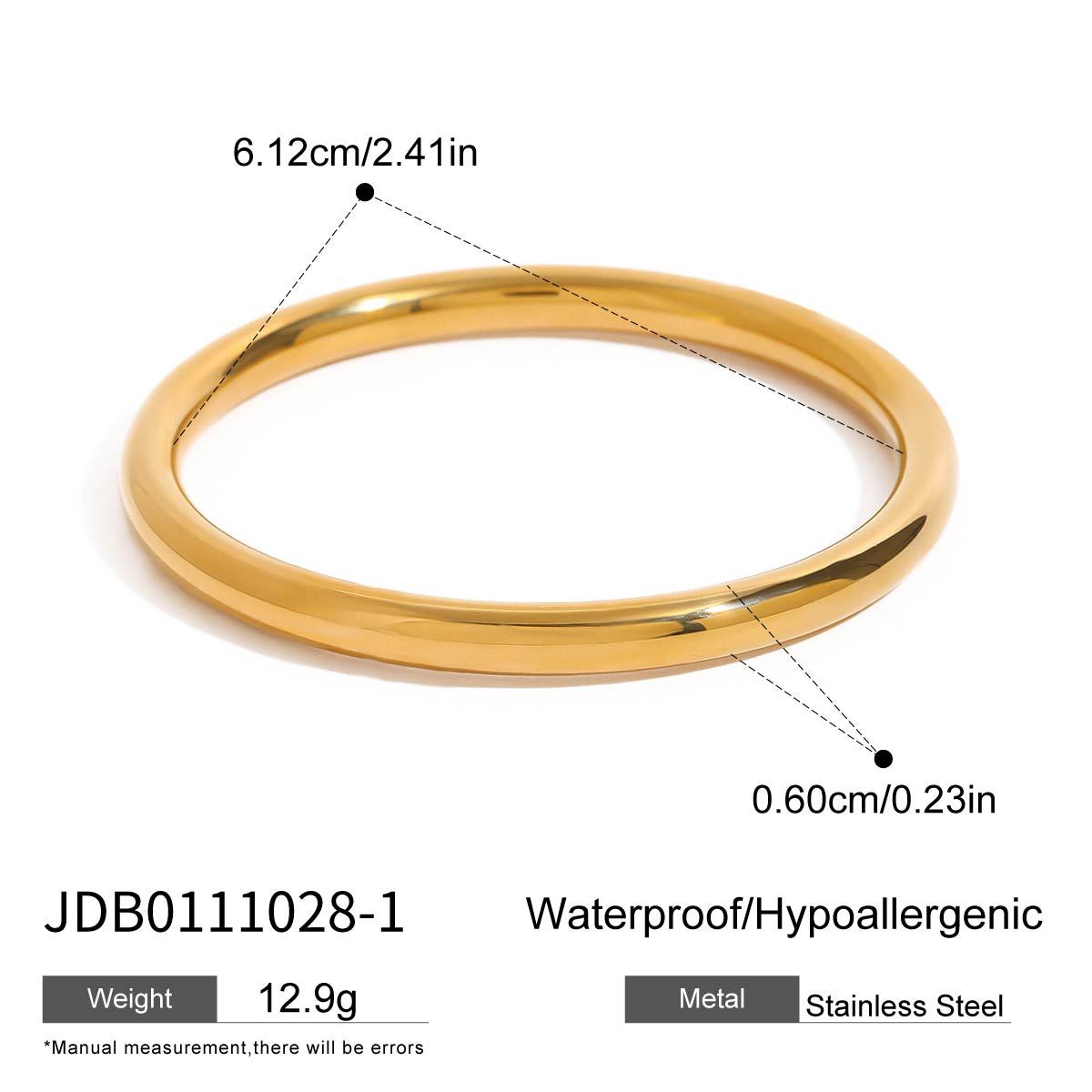 18k gold stainless steel simple round bracelet