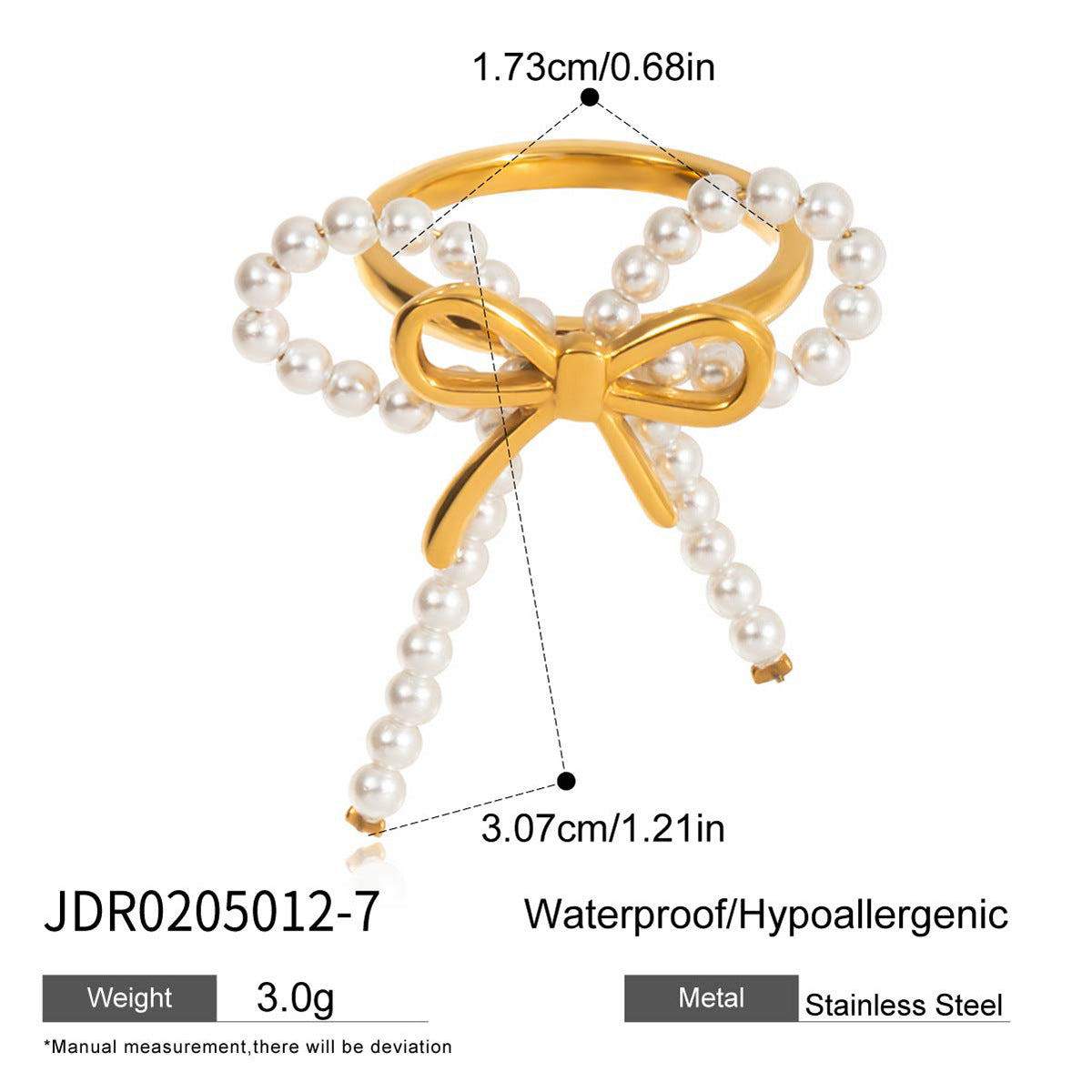 18K Gold Stainless Steel Pearl Bow Earrings