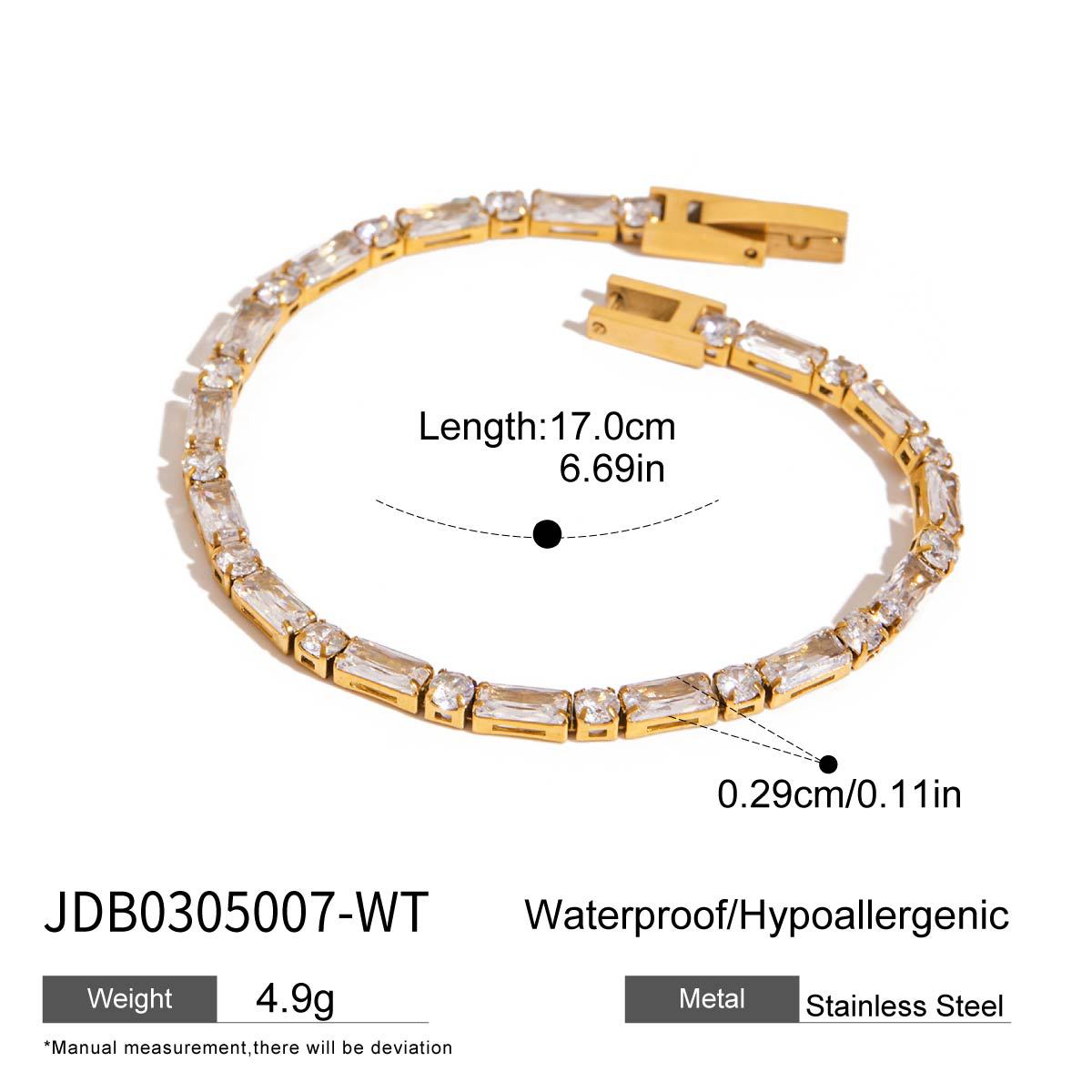 18K Gold and Stainless Steel Round White Cubic Zirconia Cuff Bracelet